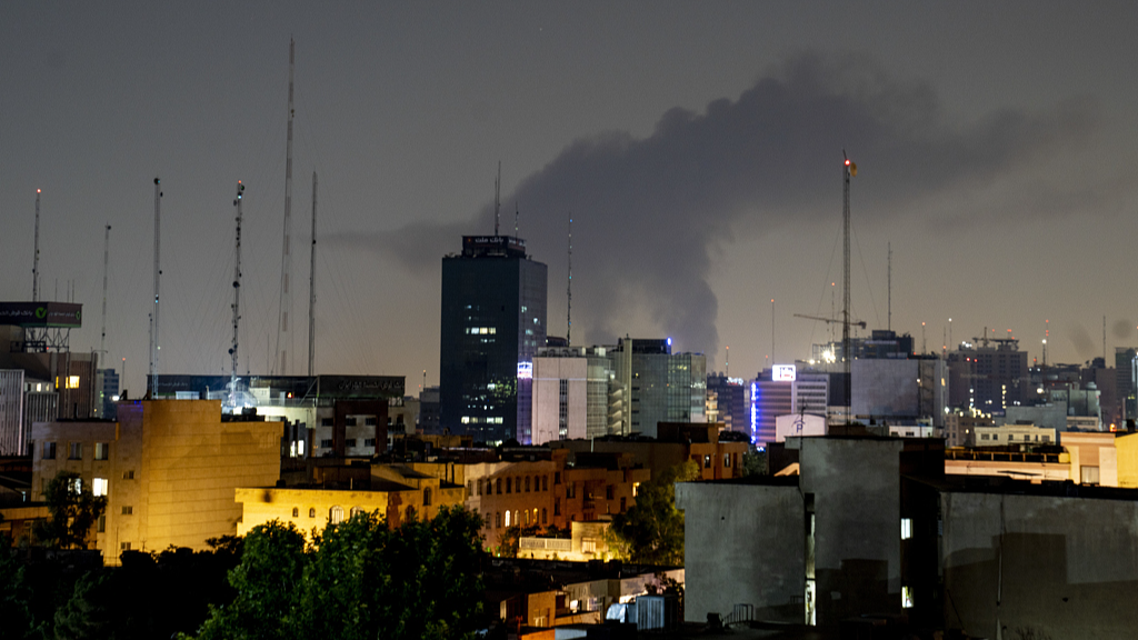 Smoke rises in the sky after Israeli air strikes, Tehran, Iran, June 13, 2025. /CFP